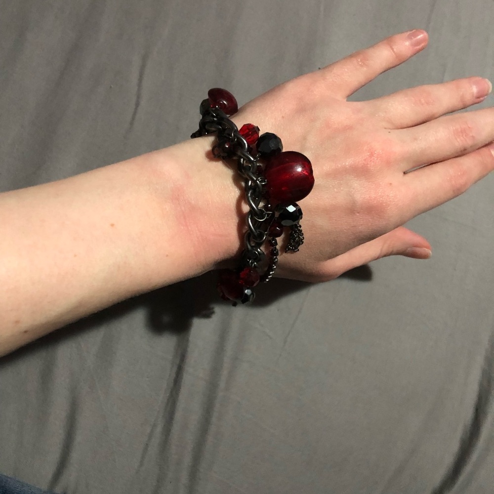Red metal bracelet